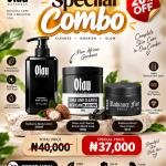 Combo: Radiance body lotion 250ml, shear and cleanse African black 500g and radiance boost face cream 30ml